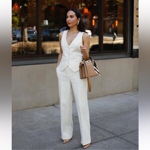 Cream Vest and Pants Set